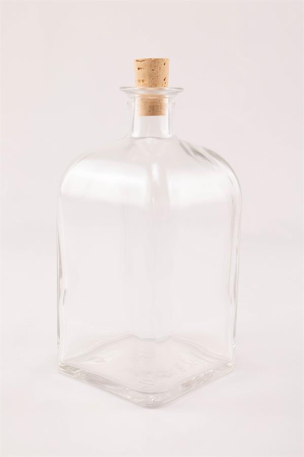 Firkantet flaske med korkprop, lille (0,5 liter) 